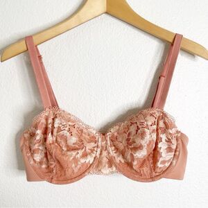 Soma Embraceable Balconette Bra Blush Nude Lace Bralette Size 36D